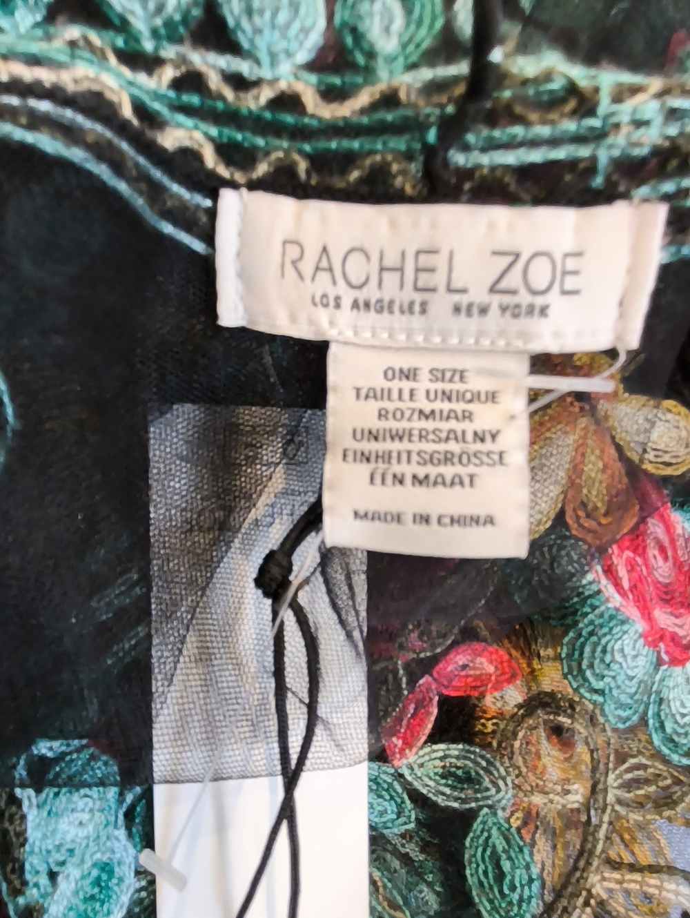 Rachel Zoe Embroidered Sheer Kimono Wrap Top Floral Boholuxury Festival NWT - Picture 3 of 10